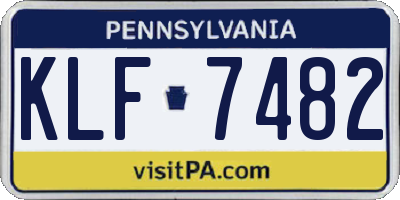 PA license plate KLF7482