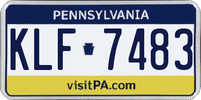 PA license plate KLF7483