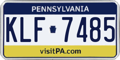 PA license plate KLF7485