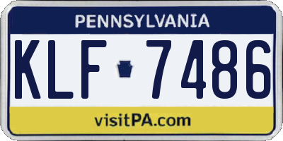 PA license plate KLF7486