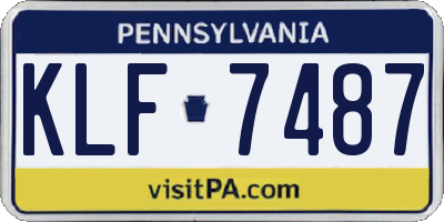 PA license plate KLF7487