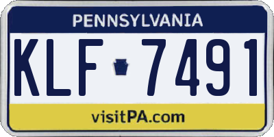 PA license plate KLF7491