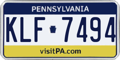 PA license plate KLF7494
