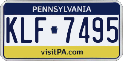 PA license plate KLF7495