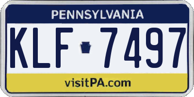 PA license plate KLF7497