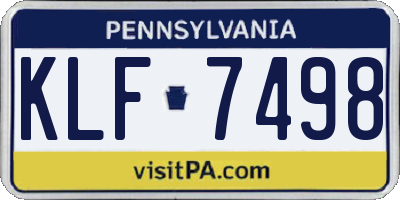 PA license plate KLF7498