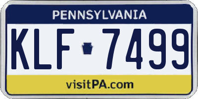 PA license plate KLF7499