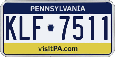 PA license plate KLF7511