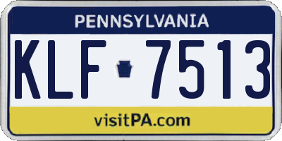 PA license plate KLF7513