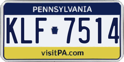 PA license plate KLF7514