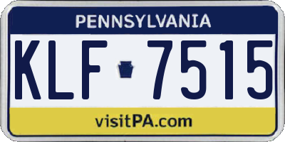 PA license plate KLF7515