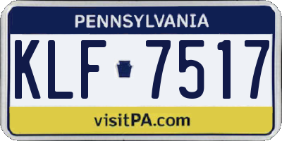PA license plate KLF7517