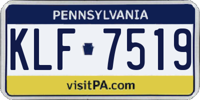 PA license plate KLF7519