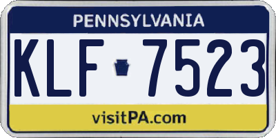 PA license plate KLF7523