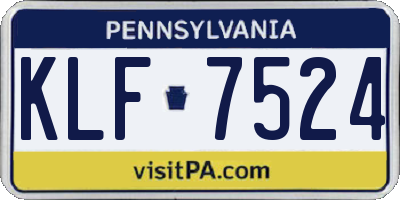 PA license plate KLF7524