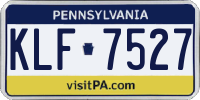 PA license plate KLF7527