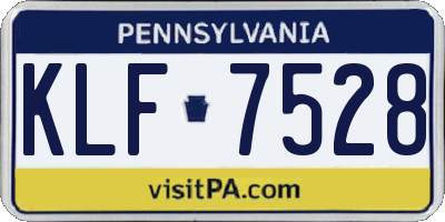 PA license plate KLF7528