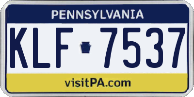 PA license plate KLF7537