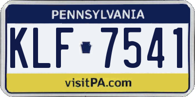 PA license plate KLF7541