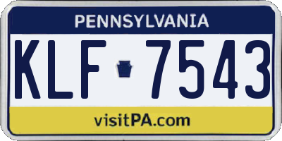 PA license plate KLF7543