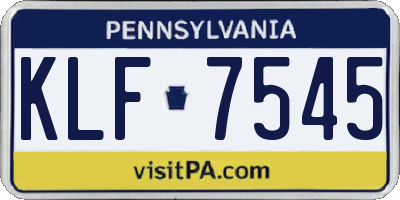 PA license plate KLF7545