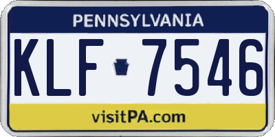 PA license plate KLF7546