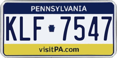 PA license plate KLF7547