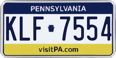 PA license plate KLF7554