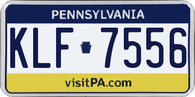 PA license plate KLF7556