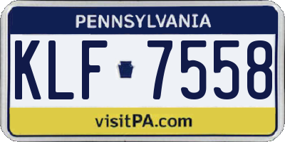 PA license plate KLF7558