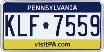 PA license plate KLF7559