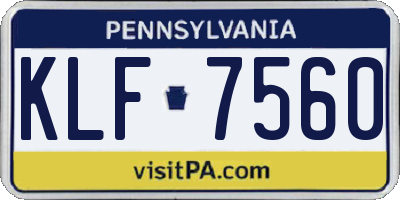 PA license plate KLF7560