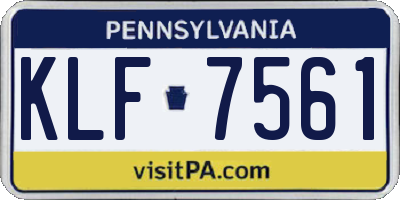 PA license plate KLF7561