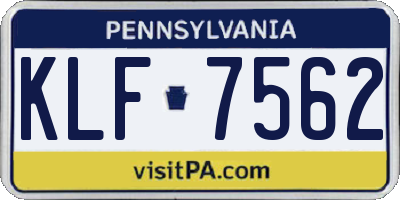 PA license plate KLF7562