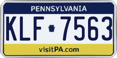 PA license plate KLF7563