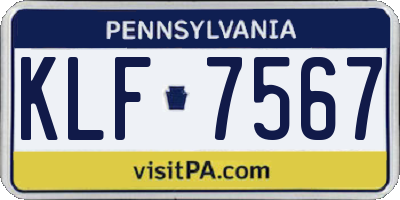 PA license plate KLF7567