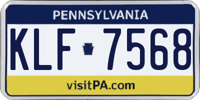 PA license plate KLF7568