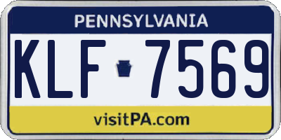 PA license plate KLF7569