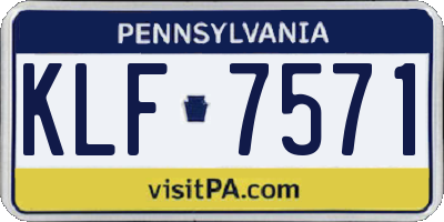 PA license plate KLF7571