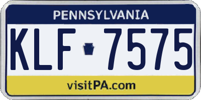 PA license plate KLF7575