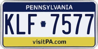 PA license plate KLF7577