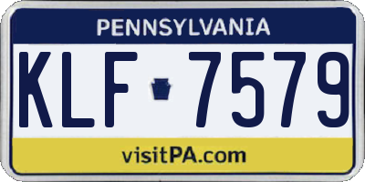 PA license plate KLF7579