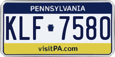 PA license plate KLF7580