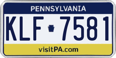 PA license plate KLF7581