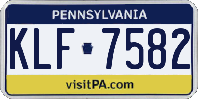 PA license plate KLF7582