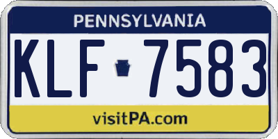 PA license plate KLF7583