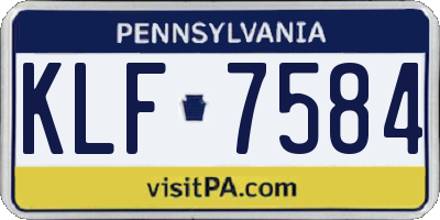 PA license plate KLF7584