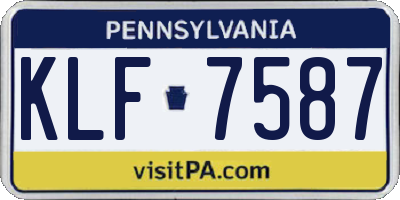 PA license plate KLF7587