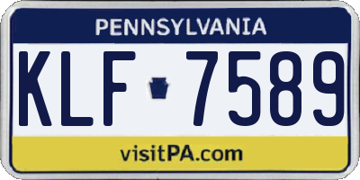 PA license plate KLF7589
