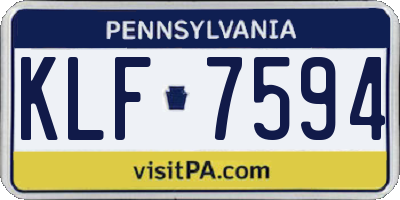 PA license plate KLF7594